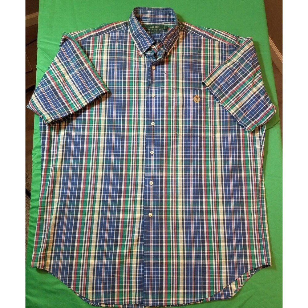 Lauren Ralph Laurens Multicolored Shortsleeve Button Down‎ Shirt Size Large